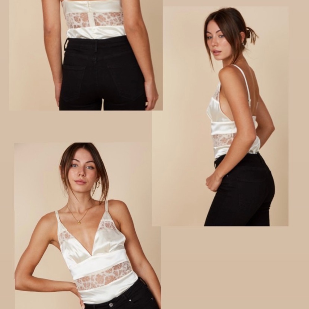 Satin lace bodysuit